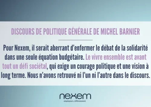 Discours de politique générale de Michel Barnier : la réaction de Nexem